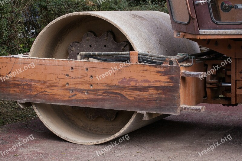 Site Steam Roller Roll Construction Work Construction Machine