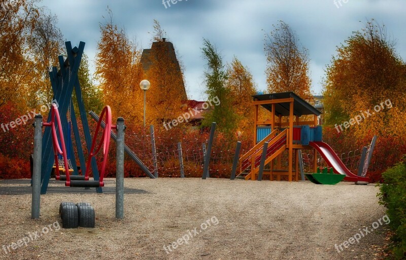 Finland Playground Trees Outside Sky