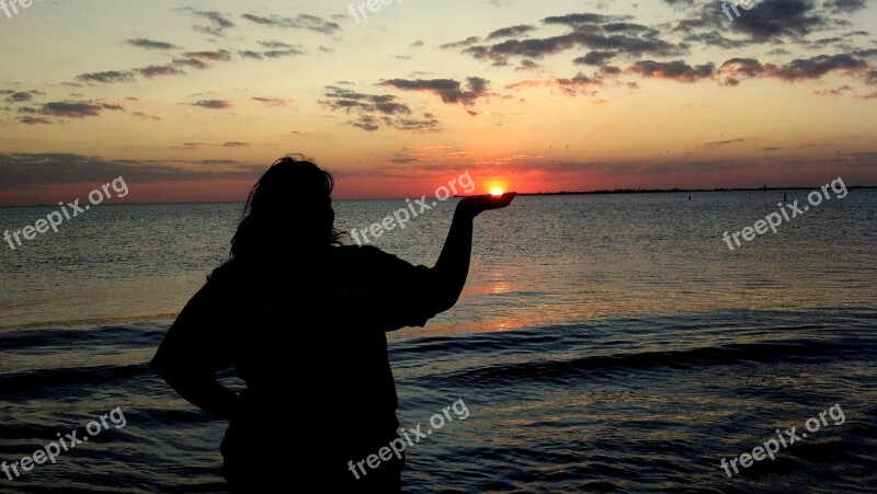 Fort Myers Beach Florida Sunset Sea Ocean