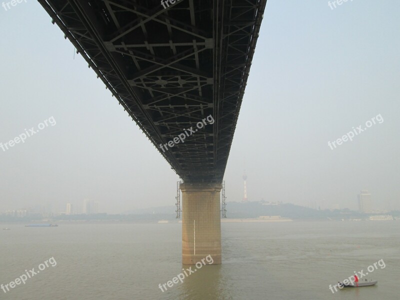 Wuhan Yangtze River Bridge Building The Yangtze River Free Photos