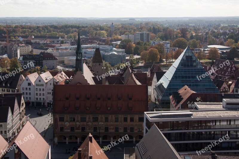 Bird's Eye View Town Hall Metzgerturm Library Glass Pyramid