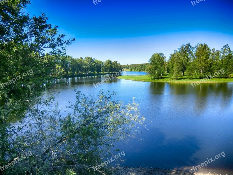 Sweden Lake Water Reflections Summer