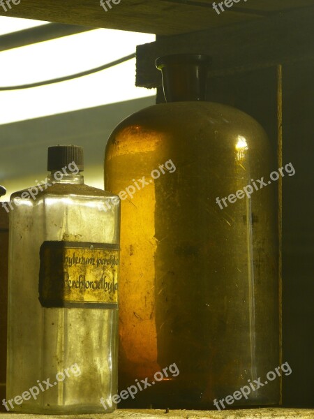 Glass Bottle Old Pharmacy Bottle Transparent