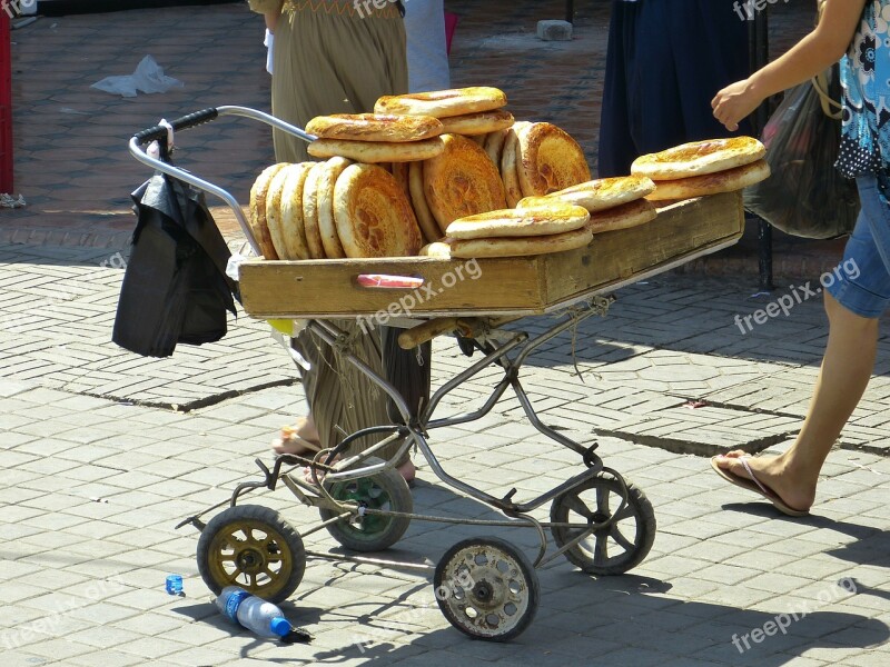 Bread Flat Bread Food Bread Stamp Uzbekistan