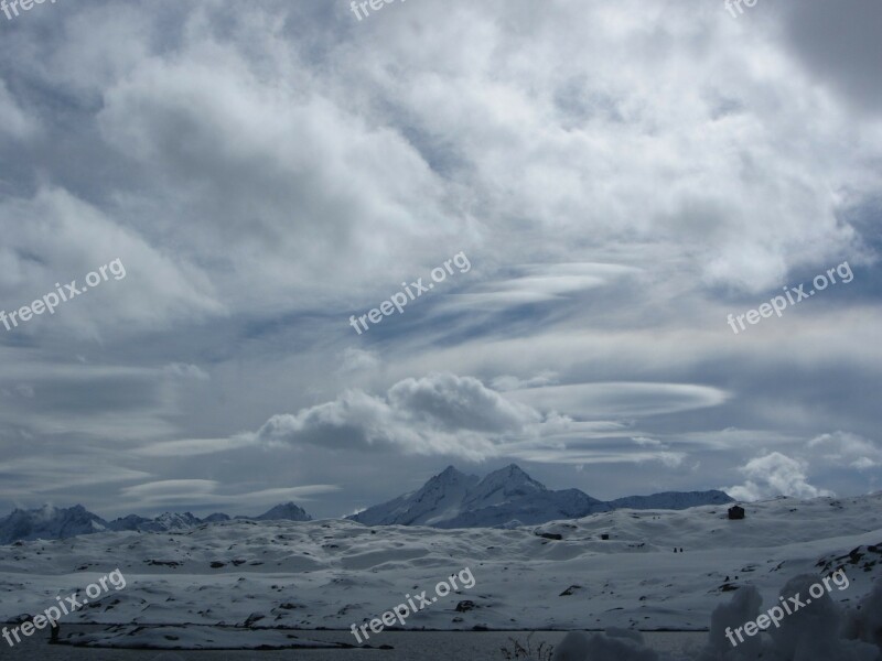 Grimsel Pass Winter Swiss Alpine Lake