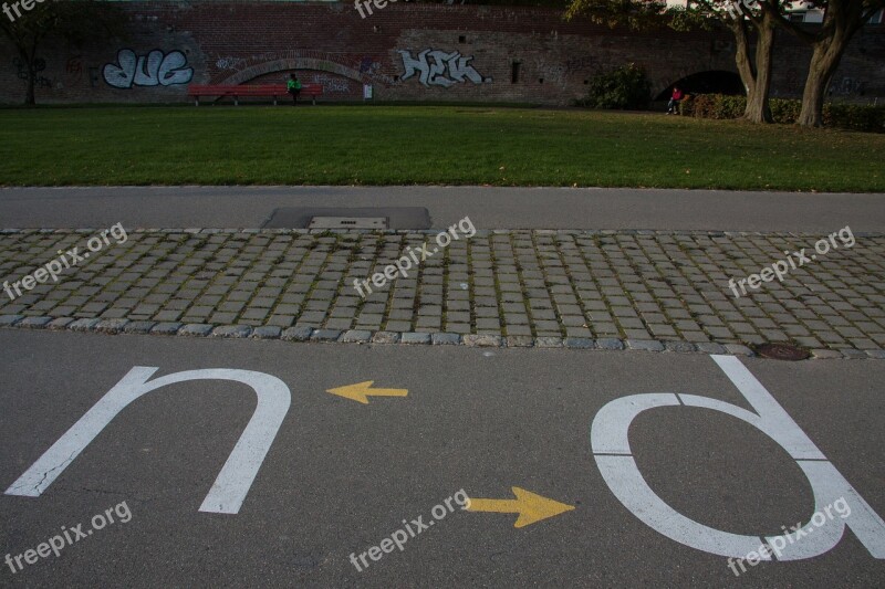 Way Cycle Path Walk Arrows Mark