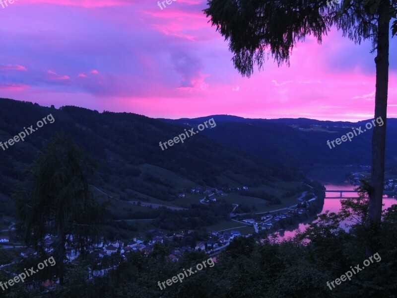 Danube Sky Sunset River Free Photos