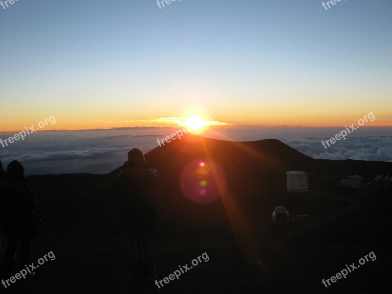 Hawaii Big Iland Mauna Kea Sunset Free Photos