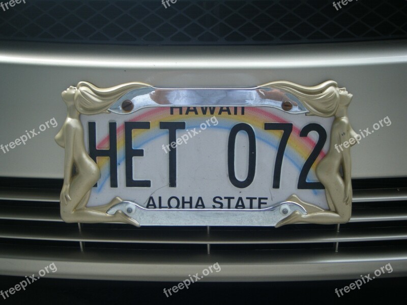 License Plate Hawaii Big Iland Aloha State Free Photos