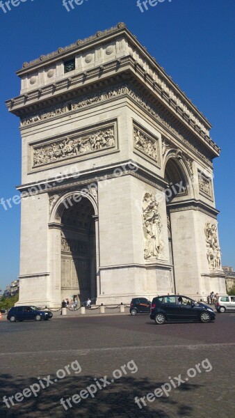 Triumphal Arch Paris Arc De Triomphe Building Arch