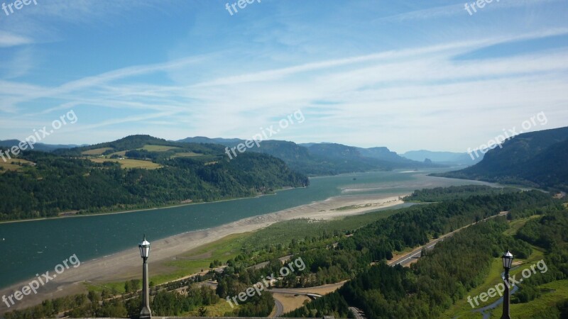 Columbia River Gorge Oregon Landscape Nature Water