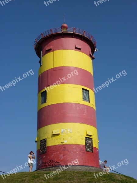 Lighthouse Otto Walkes Red Yellow Free Photos