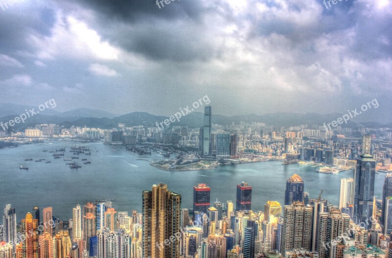 Hong Kong Channel Sea Water Landscape