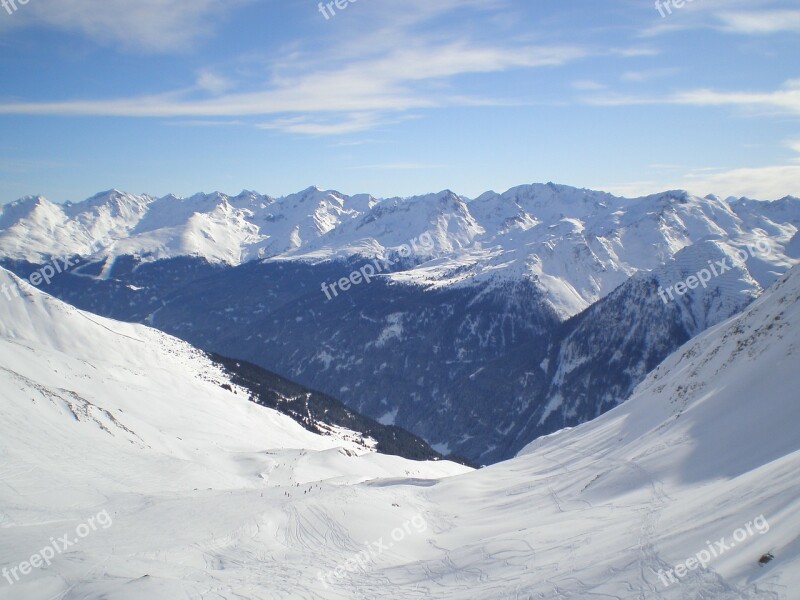 Winter Mountains Runway Skiing Paznaun