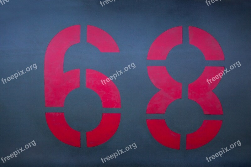 Digits 68 Red Fund Stencil Technique