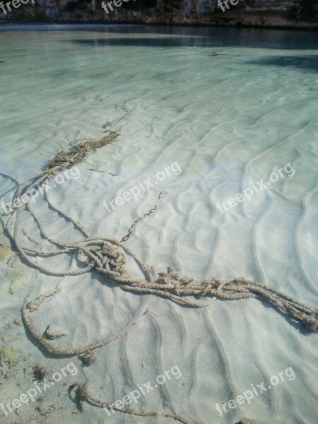 Rope Dew Underwater Sand Beach Free Photos