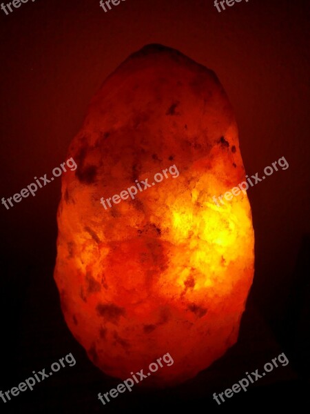 Salt Crystal Lamp Shining Orange Cozy Glow