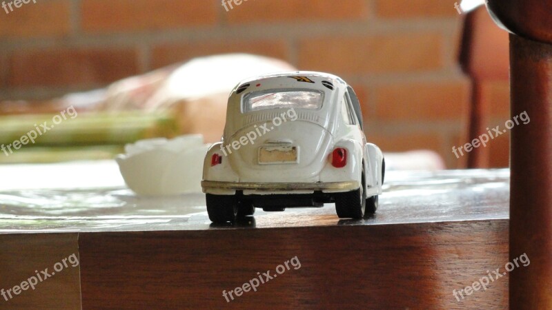 Car Toy Fusca White Childhood