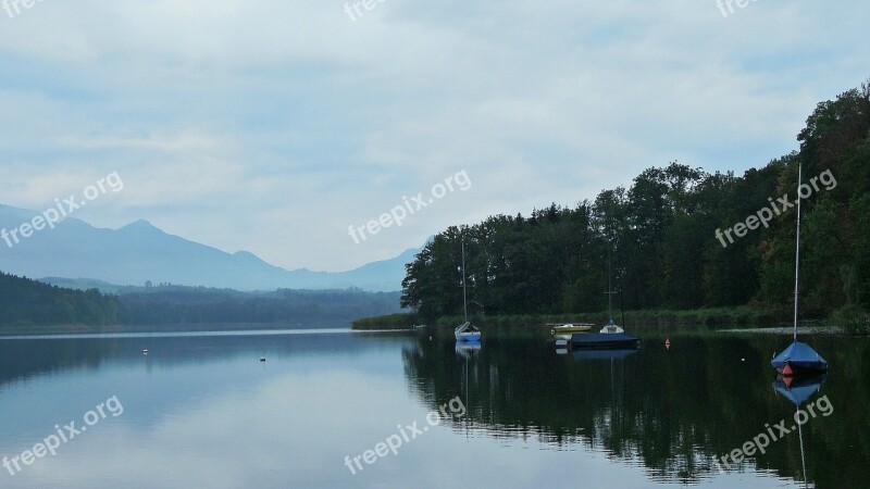 Lake Morning Still Silent Rest