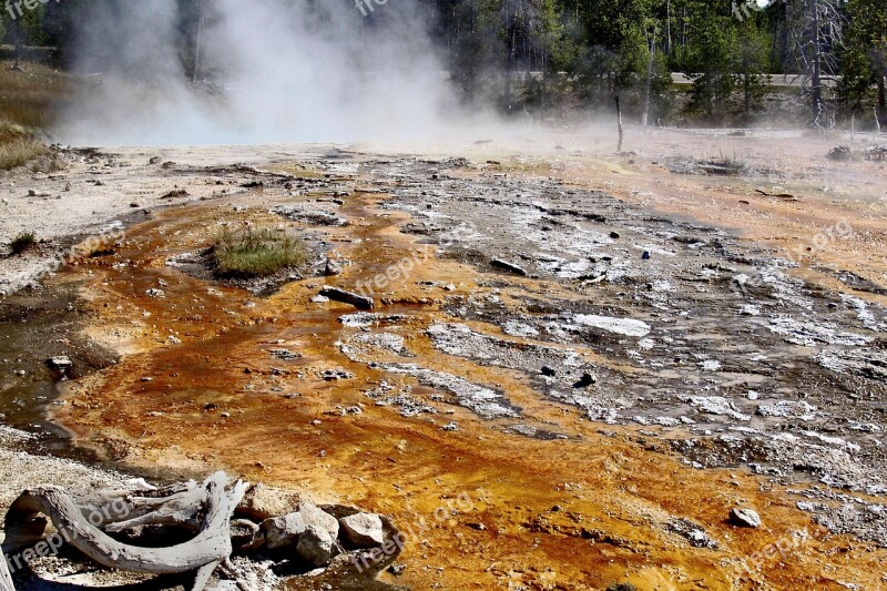 Yellowstone National Park Wyoming Usa Landscape Scenery