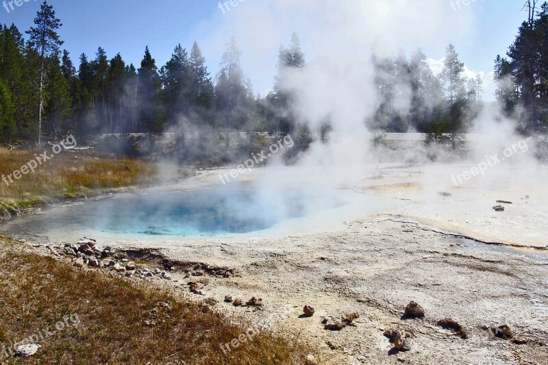 Yellowstone National Park Wyoming Usa Landscape Scenery