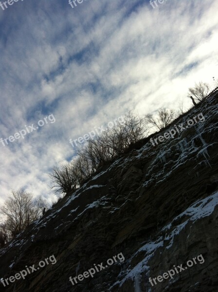 Clouds Angle Angle Perspective Cliff Snow