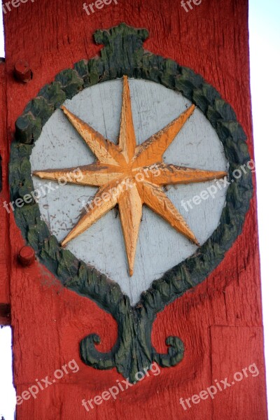 Truss Fachwerkhaus Carving Decor Star