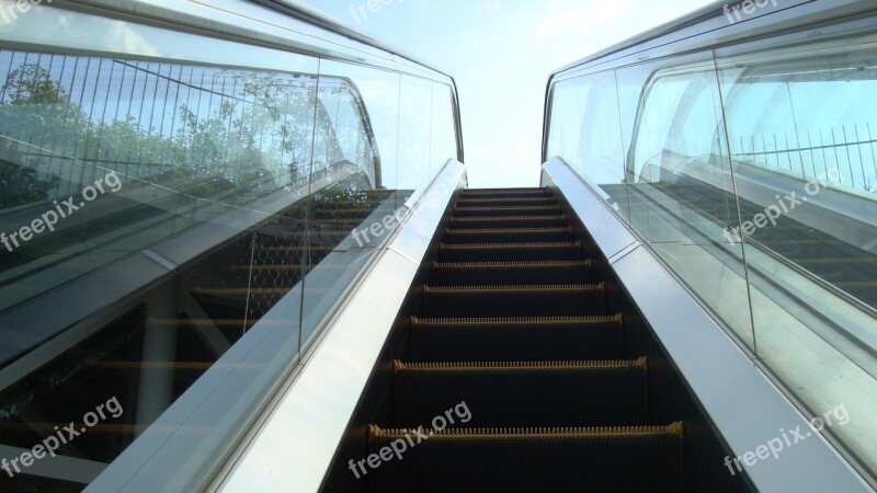 Escalator Metal Sky Glass Iron