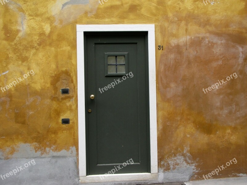 Door Wall Colorful Entry Architecture