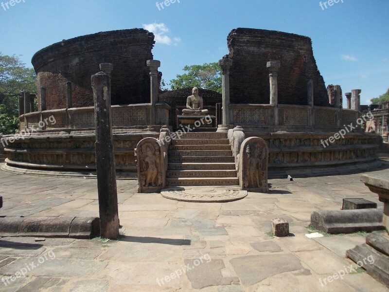 Ancient Ruins Stones Stone Sri Lanka