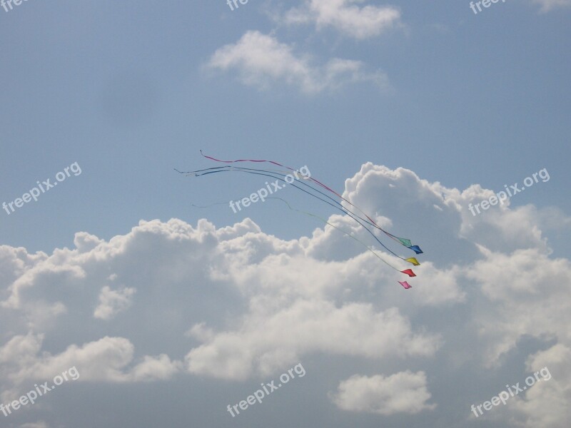 Dragons Clouds Sky Blue Kite