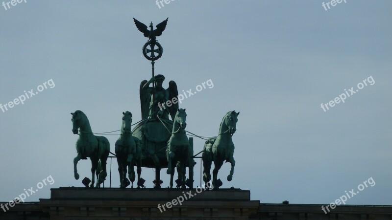 Brandenburg Goal Berlin Quadriga Close Up