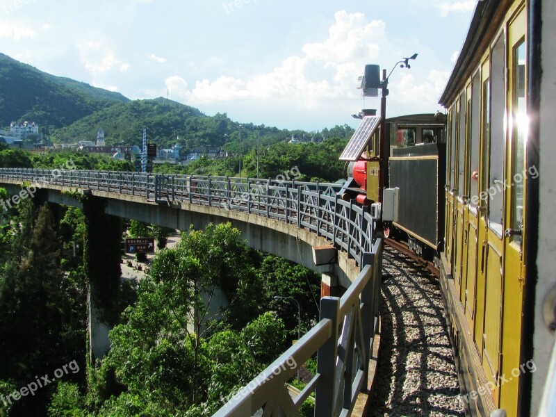 Shenzhen Guangdong Oct Train Tracks Forest Trees Free Photos