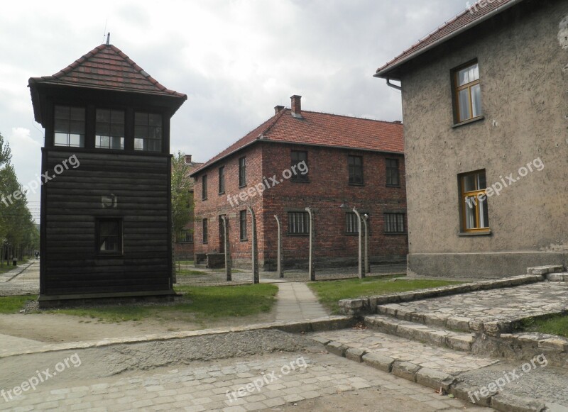 Auschwitz Concentration Camp Barak Watchtower Free Photos