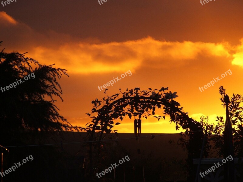 Sunset Landscapes Sky Sun Countryside