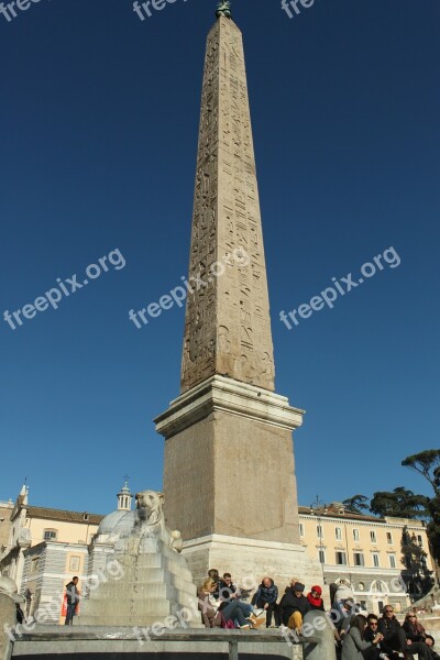 Obelisk Piazza Del Popolo Italia Rome Free Photos