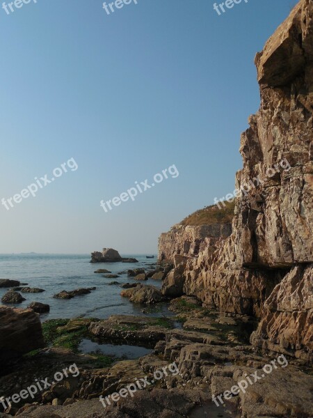 Ocean Beach Rocks Cliff Water