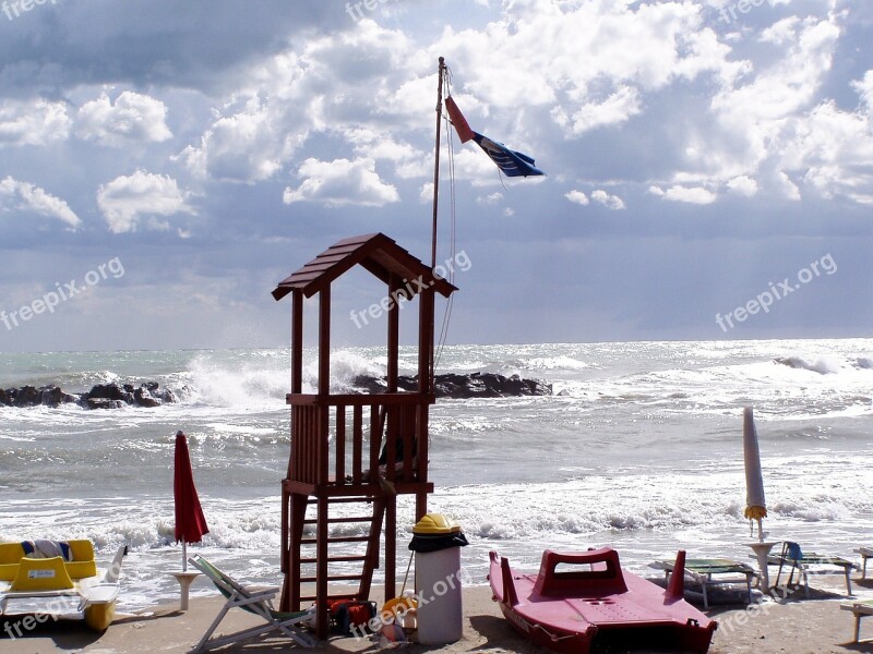 Clouds Sea Holiday Beach Wind