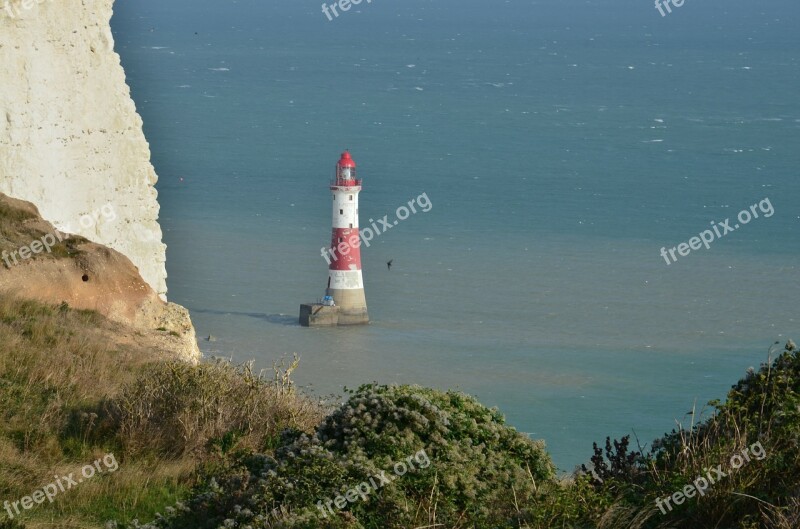 Sea Coast East Sussex Beachyhead Lighthouse Eastbourne