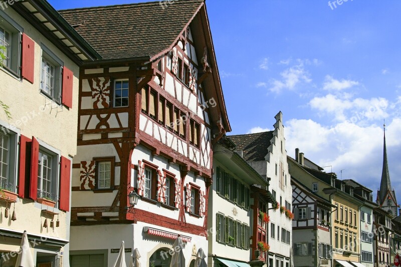 Stein Am Rhein Fachwerkhäuser Switzerland Timber Framed Building Truss