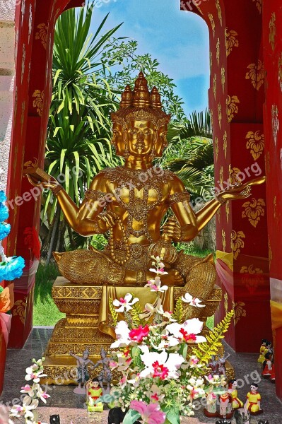 Shrine Deity Pattaya Thailand Free Photos