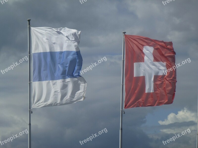 Wind Flag Switzerland Canton Free Photos