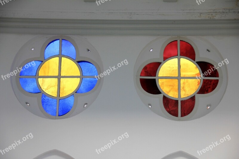 Window Flowers Blue Red Colorful