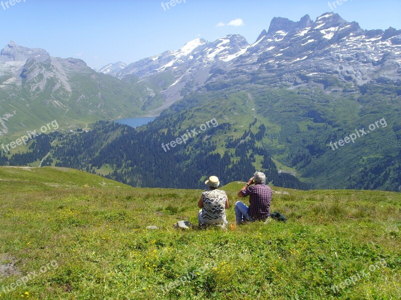 Hiking Wanderer Observation Mountains Alpine