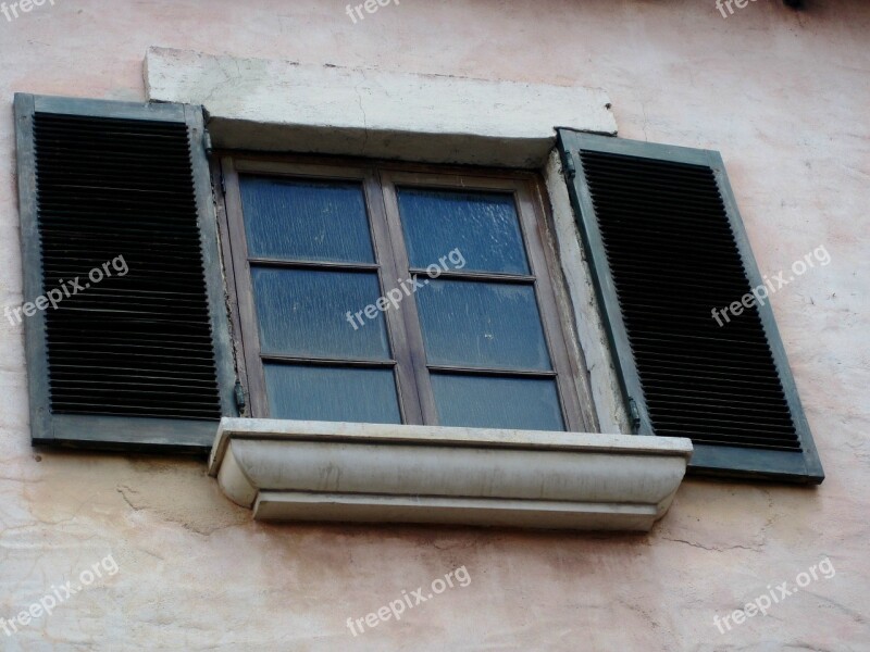 Window Frame Shutters Glass Panes