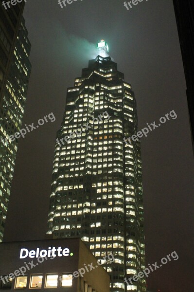 City High Rise At Night City At Night Toronto