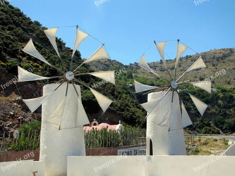 Windmills Island Of Crete Plateau Landscape Vacations