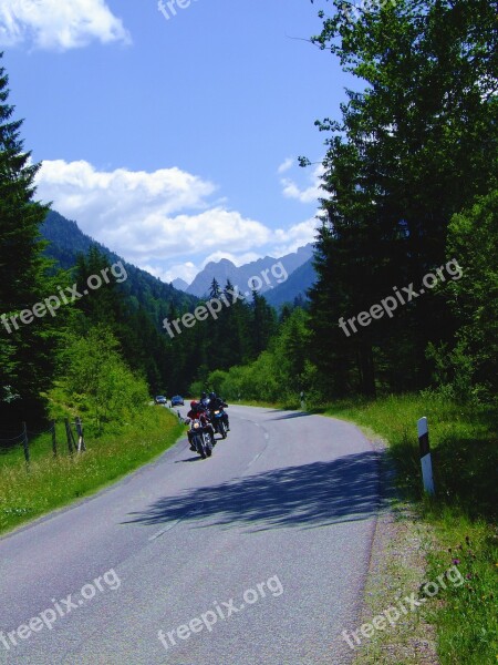 Bavaria Mountains Motorcycles Travel Germany