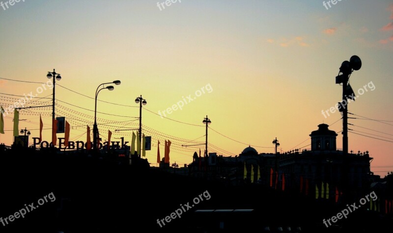 City Street Buildings Skyline Silhouette