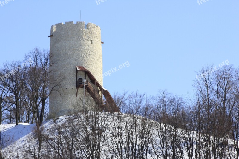 Kazimierz Tower Winter Blizzard Snow